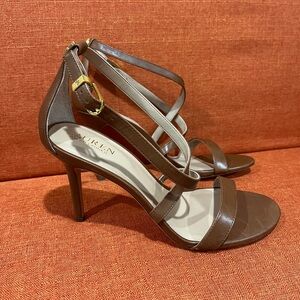 Lauren Ralph Lauren Chocolate Strappy Heels leather